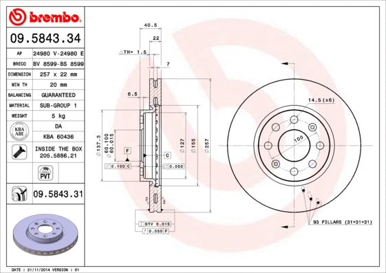 Brake Disc (09.5843.34)