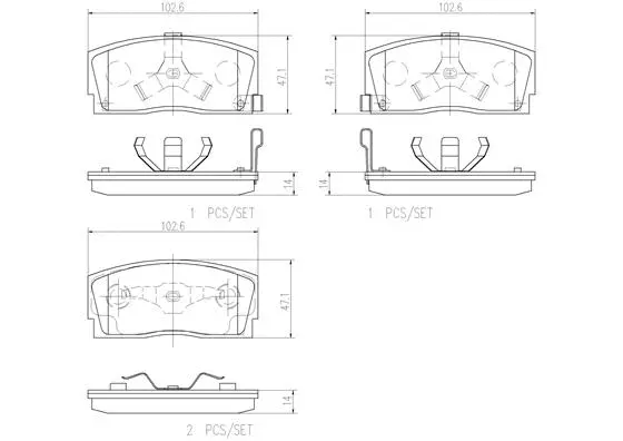 Brake Pad Set, disc brake (P16005N)