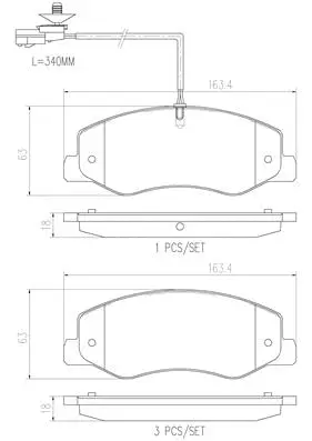 Brake Pad Set, disc brake (P68061N)