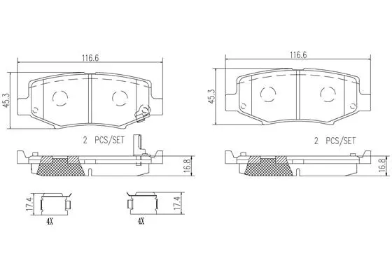Brake Pad Set, disc brake (P18018N)