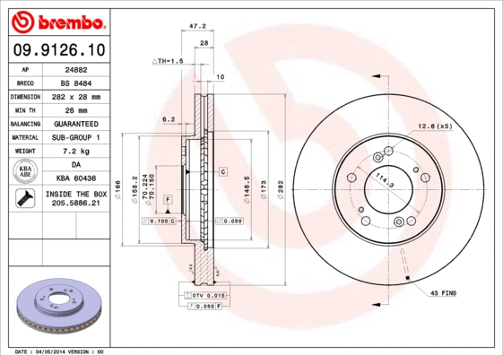 Brake Disc (09.9126.10)