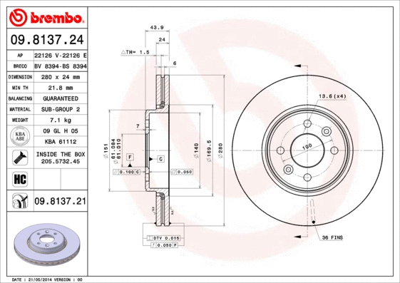Brake Disc (09.8137.21)