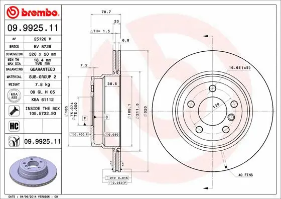 Brake Disc (09.9925.11)
