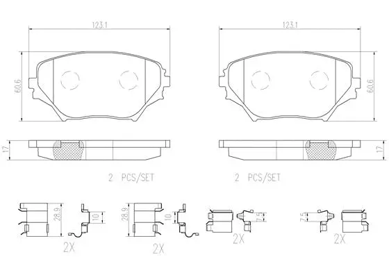 Brake Pad Set, disc brake (P83055N)