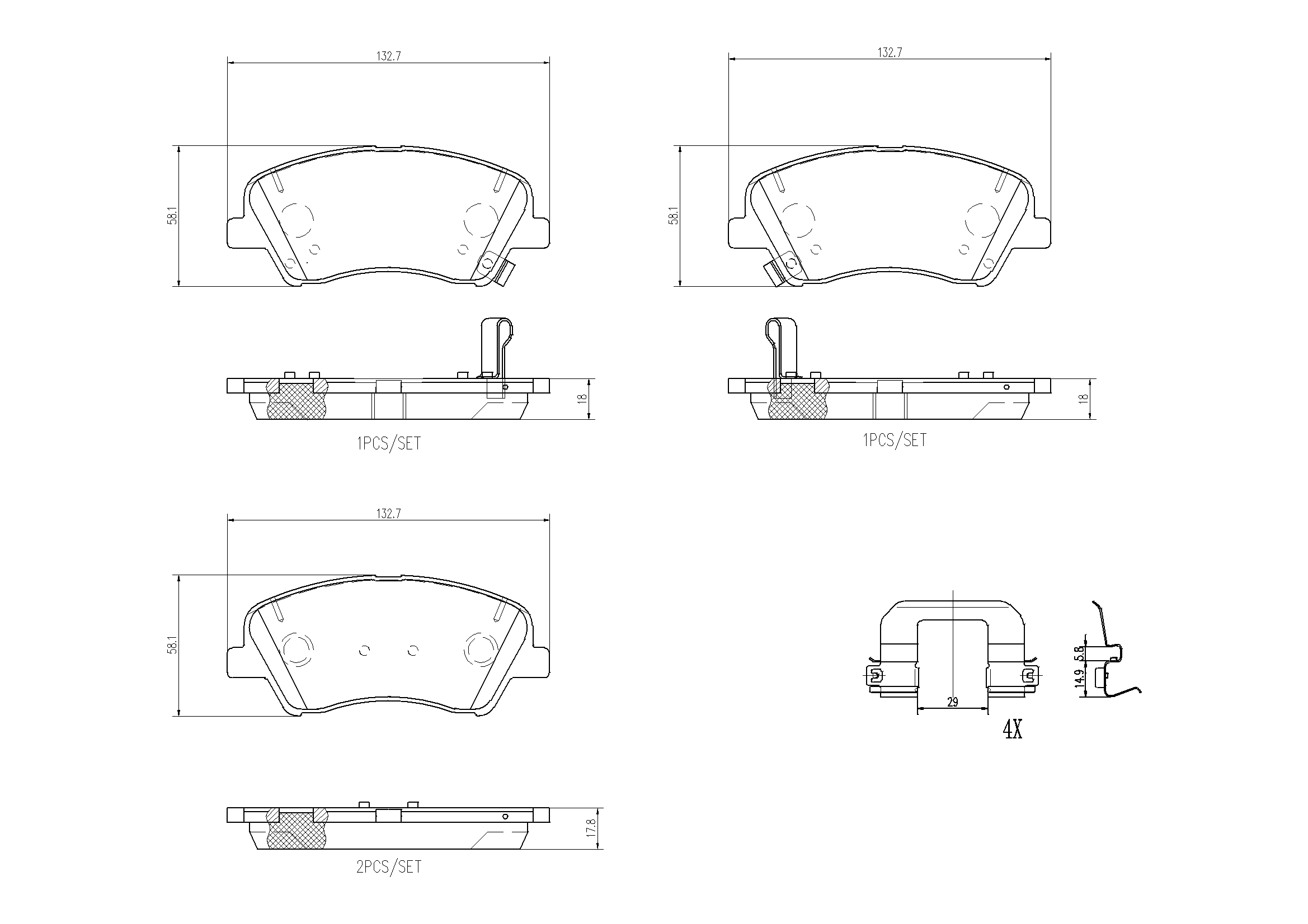 Brake Pad Set, disc brake (P30098N)