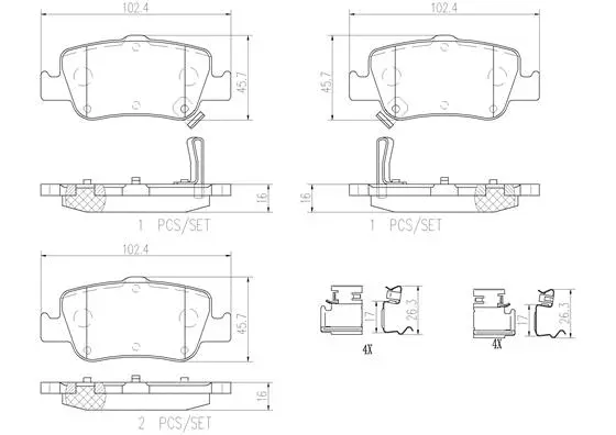 Brake Pad Set, disc brake (P83080N)