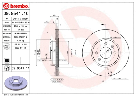 Brake Disc (09.9541.10)