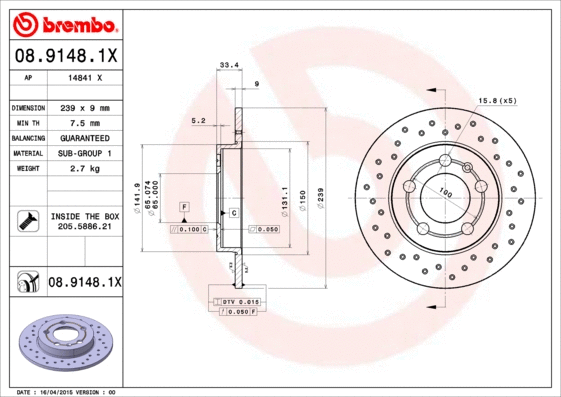 Brake Disc (08.9148.1X)