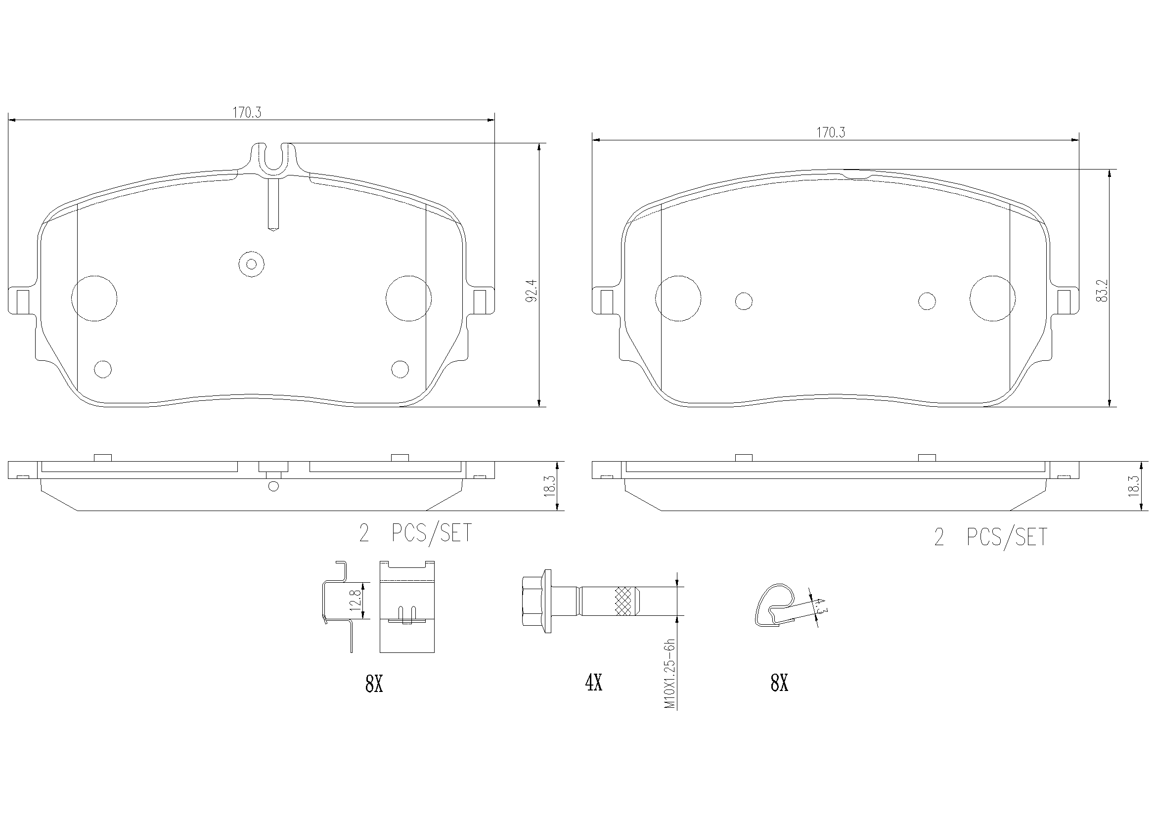 Brake Pad Set, disc brake (P50149N)