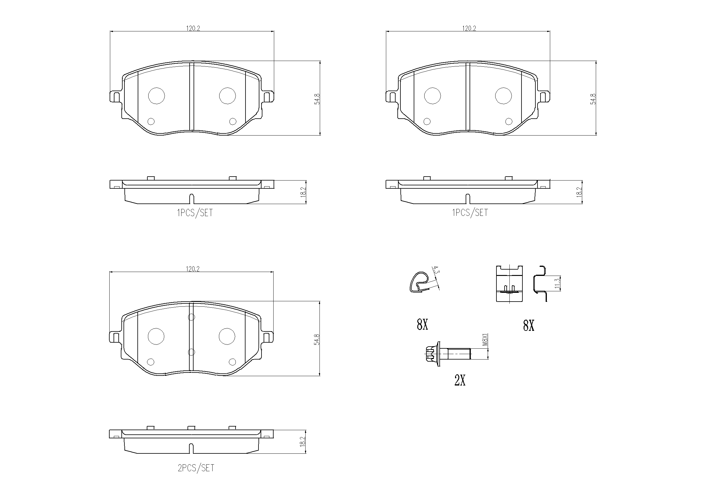 Brake Pad Set, disc brake (P68073N)