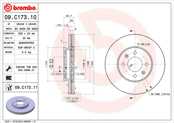 Brake Disc (09.C173.11)