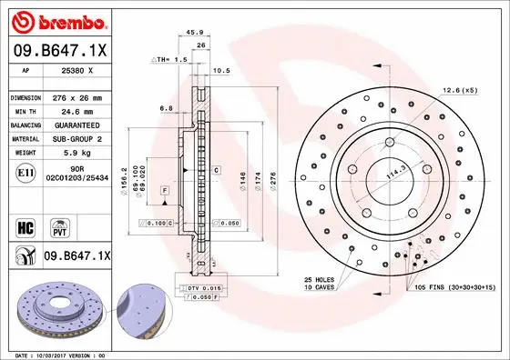 Brake Disc (09.B647.1X)