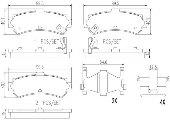 Brake Pad Set, disc brake (P56035N)