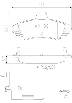 Brake Pad Set, disc brake (P24070N)