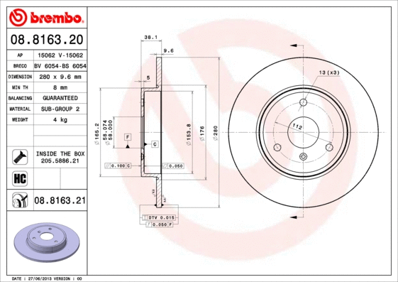 Brake Disc (08.8163.20)