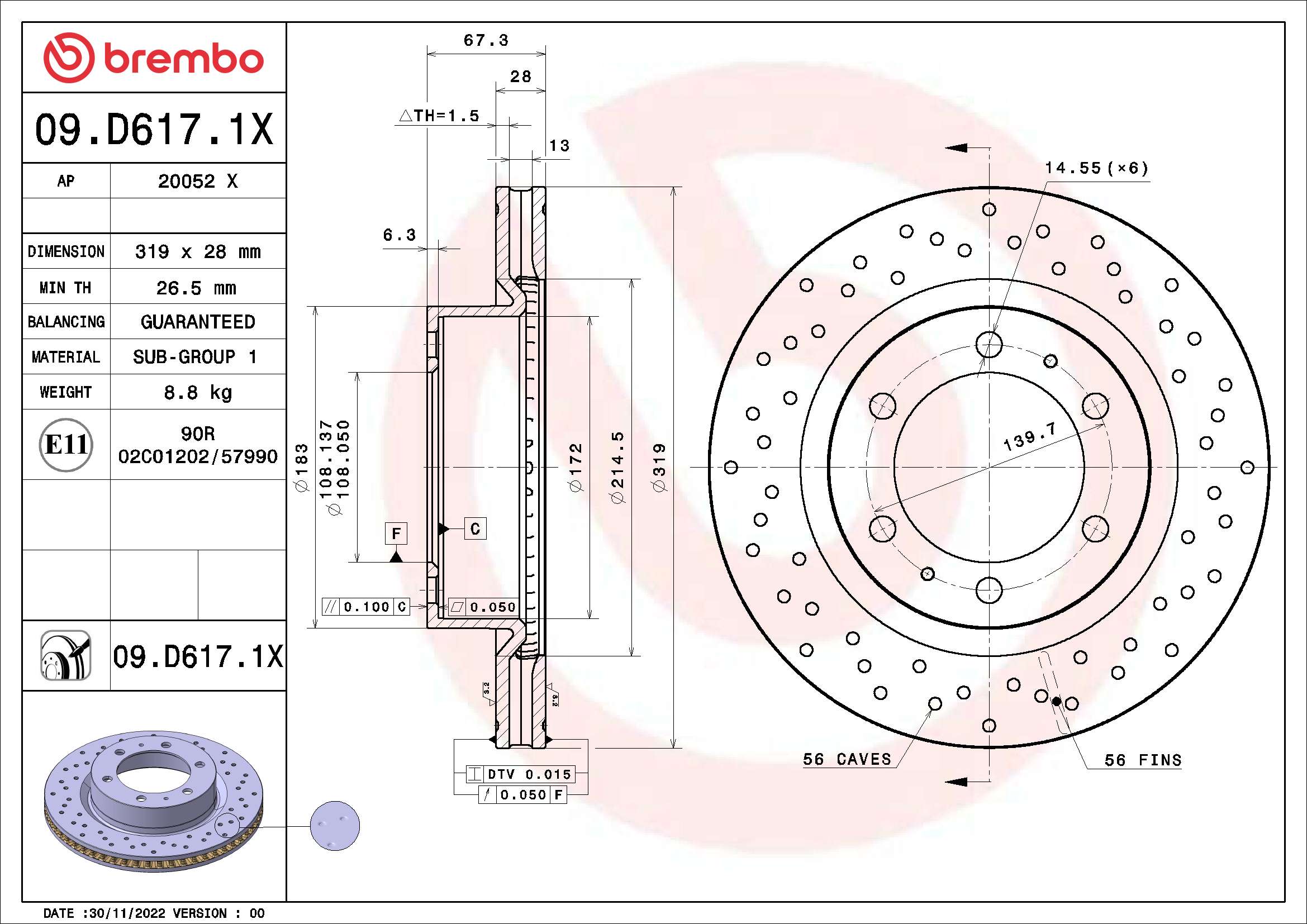 Brake Disc (09.D617.1X)