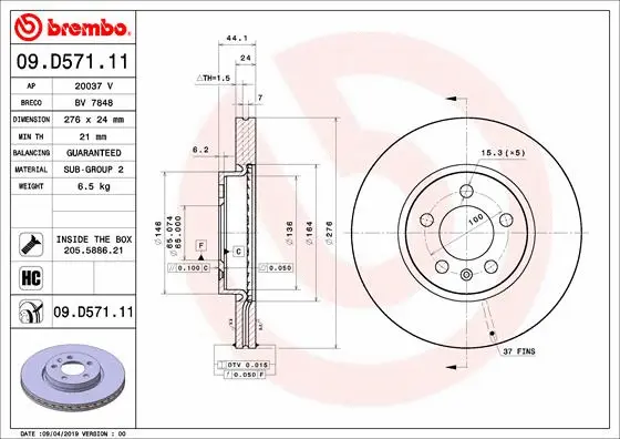Brake Disc (09.D571.11)