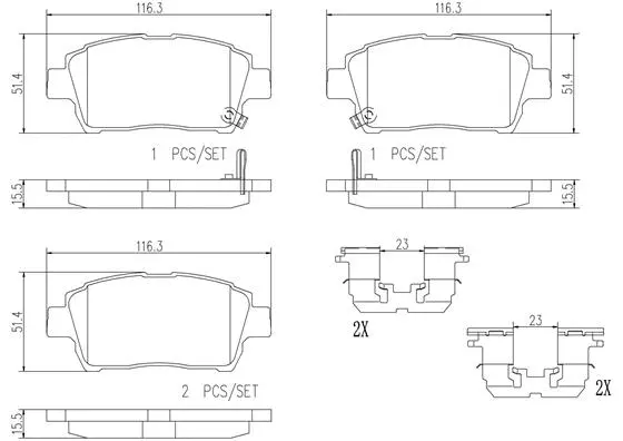 Brake Pad Set, disc brake (P83051N)