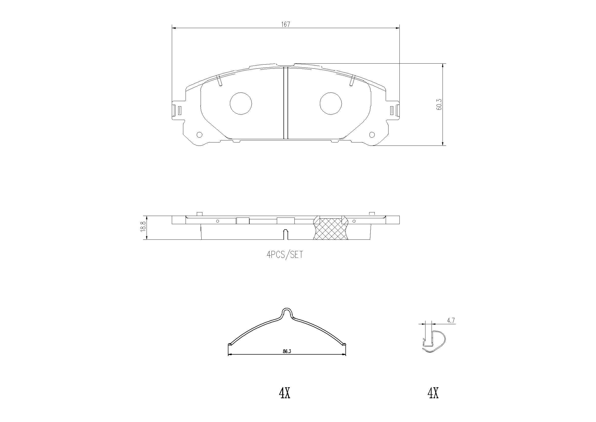 Brake Pad Set, disc brake (P 83 188)