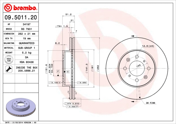 Brake Disc (09.5011.20)