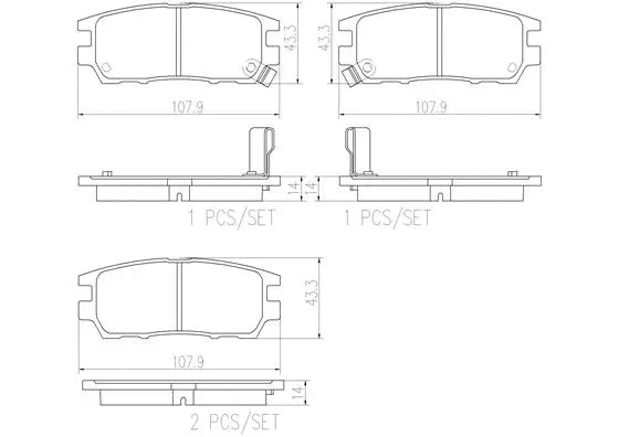 Brake Pad Set, disc brake (P54018N)
