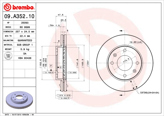 Brake Disc (09.A352.10)
