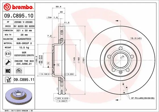 Brake Disc (09.C895.11)