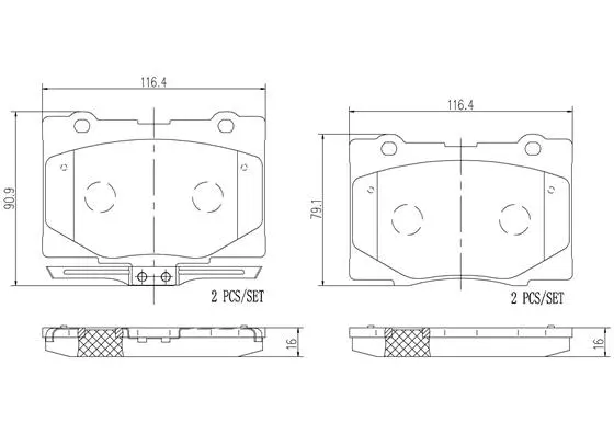Brake Pad Set, disc brake (P28079N)