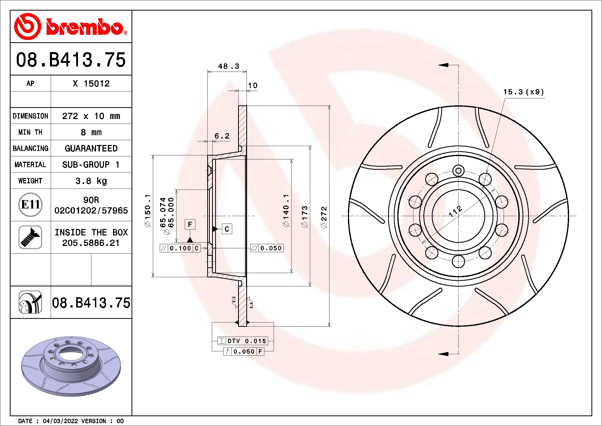 Brake Disc (08.B413.75)