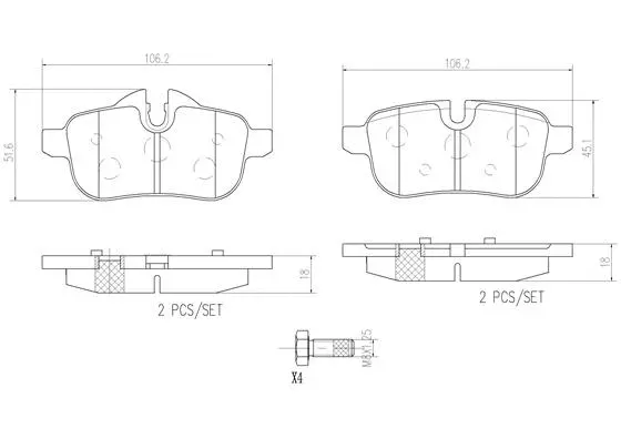 Brake Pad Set, disc brake (P06062N)