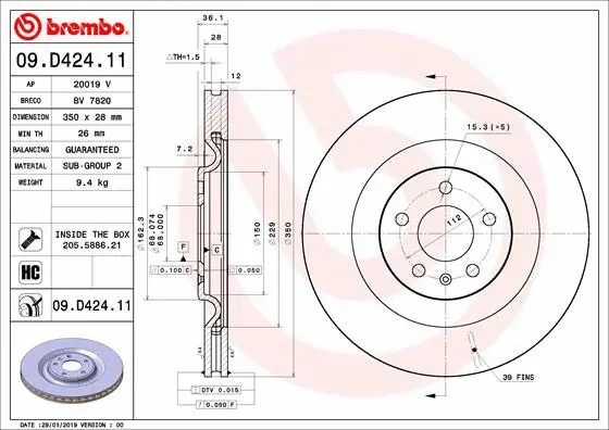 Brake Disc (09.D424.11)