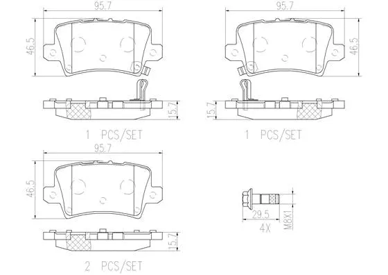Brake Pad Set, disc brake (P28038N)