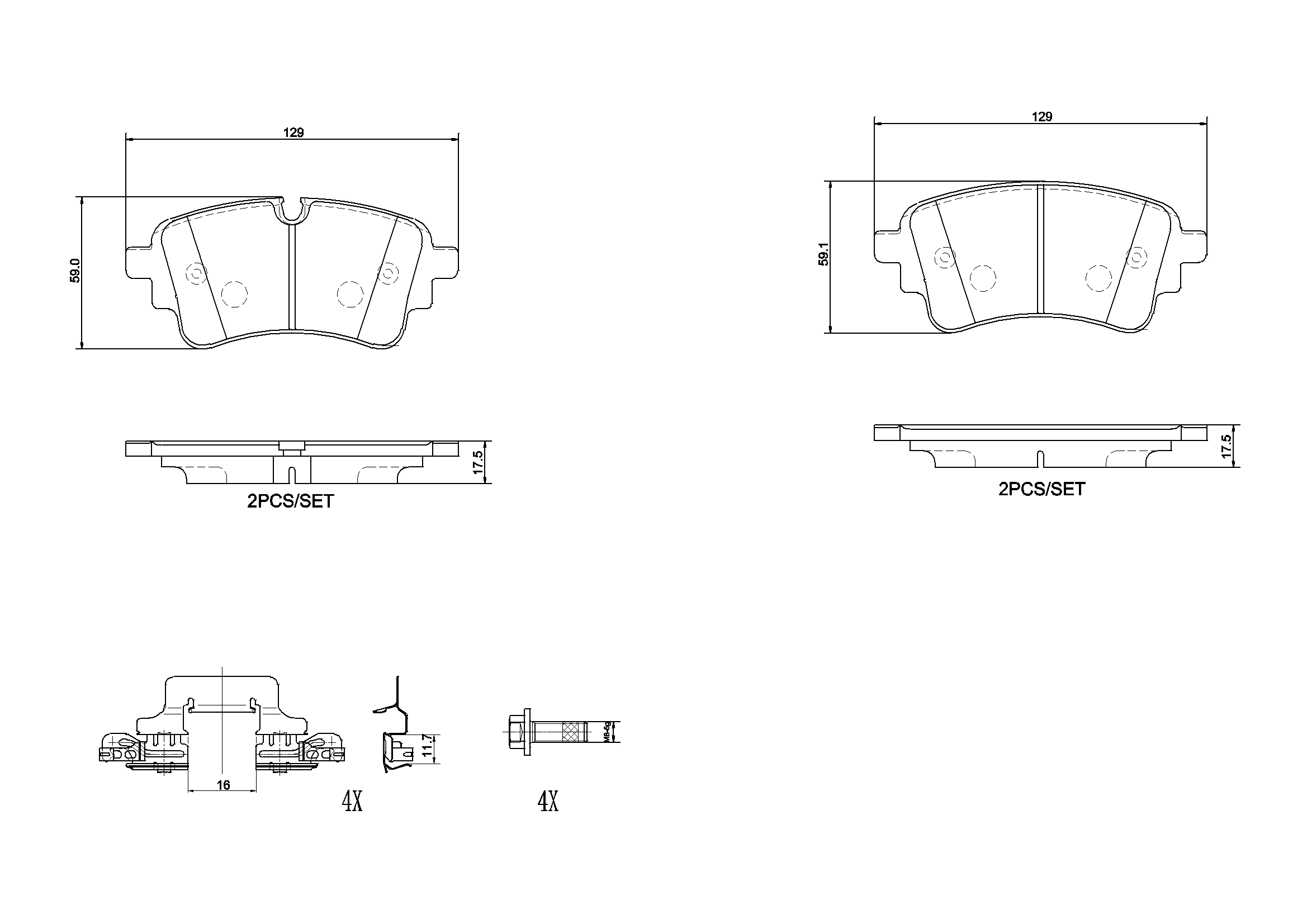 Brake Pad Set, disc brake (P85186N)