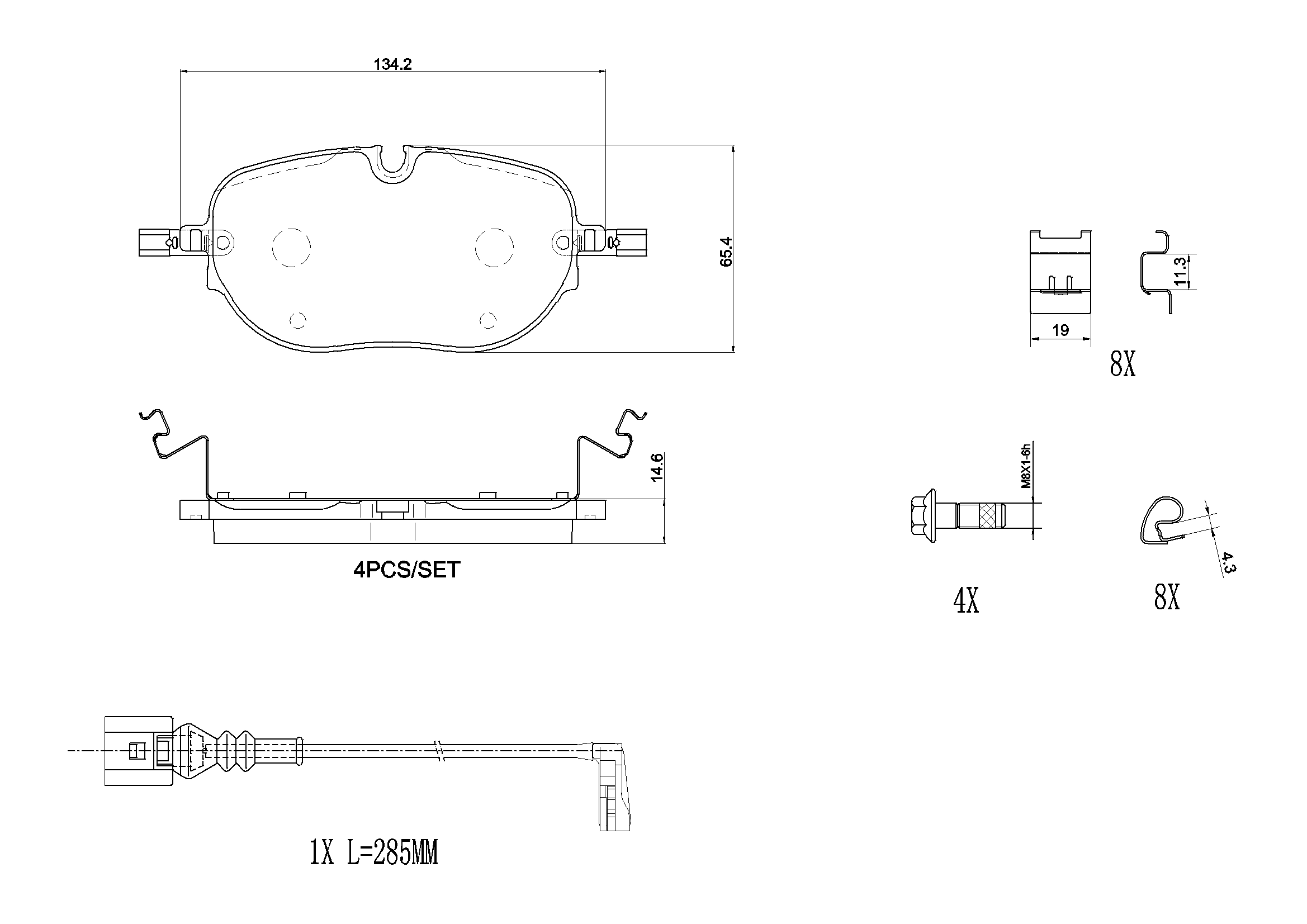 Brake Pad Set, disc brake (P85195N)