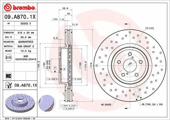 Brake Disc (09.A870.1X)