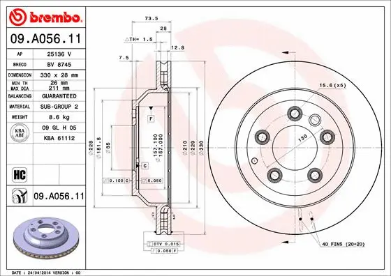 Brake Disc (09.A056.11)