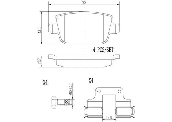 Brake Pad Set, disc brake (P44017N)
