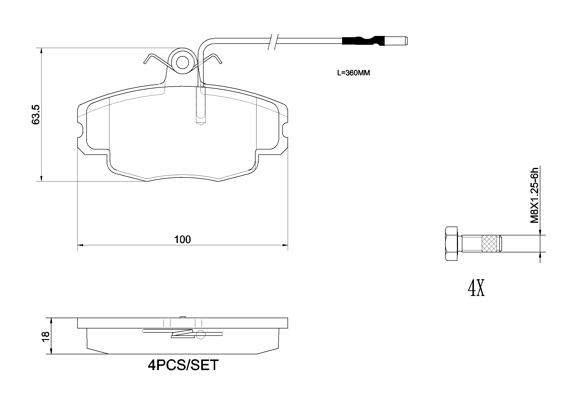 Brake Pad Set, disc brake (P61043N)