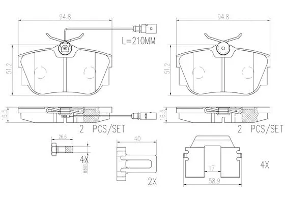 Brake Pad Set, disc brake (P85059N)