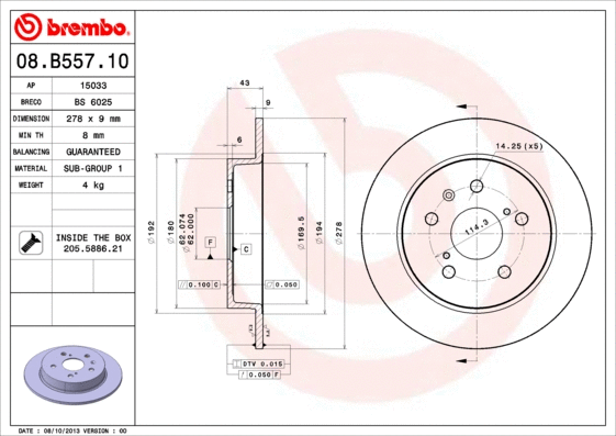 Brake Disc (08.B557.10)