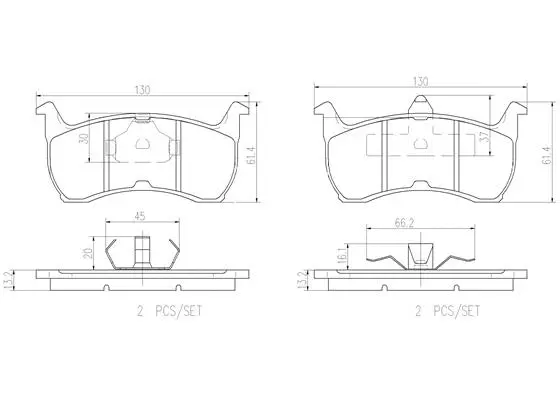 Brake Pad Set, disc brake (P99009N)