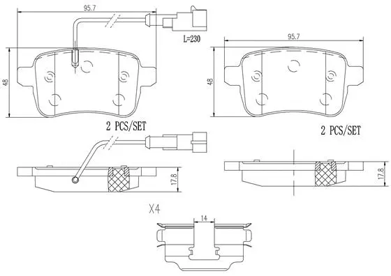 Brake Pad Set, disc brake (P23133N)