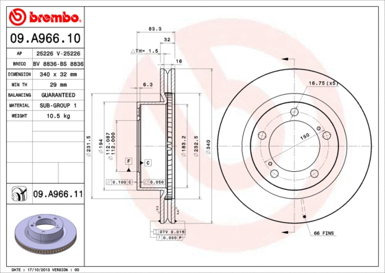 Brake Disc (09.A966.10)