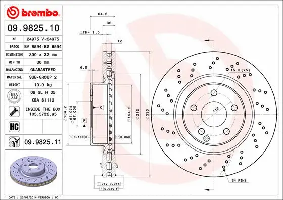 Brake Disc (09.9825.11)