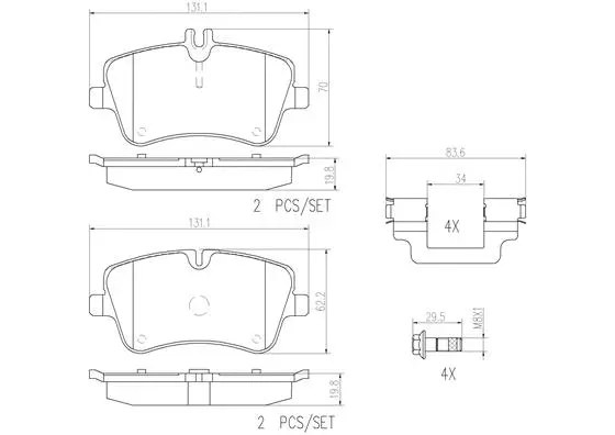 Brake Pad Set, disc brake (P50046N)