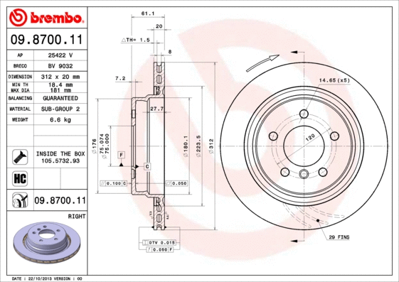 Brake Disc (09.8700.11)