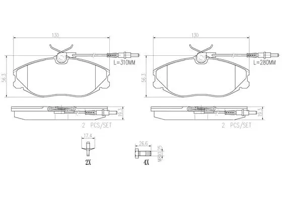 Brake Pad Set, disc brake (P61057N)