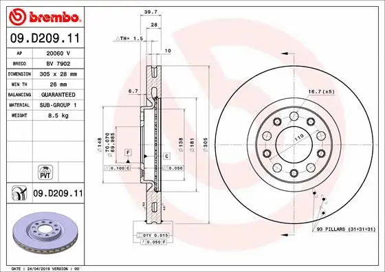 Brake Disc (09.D209.11)