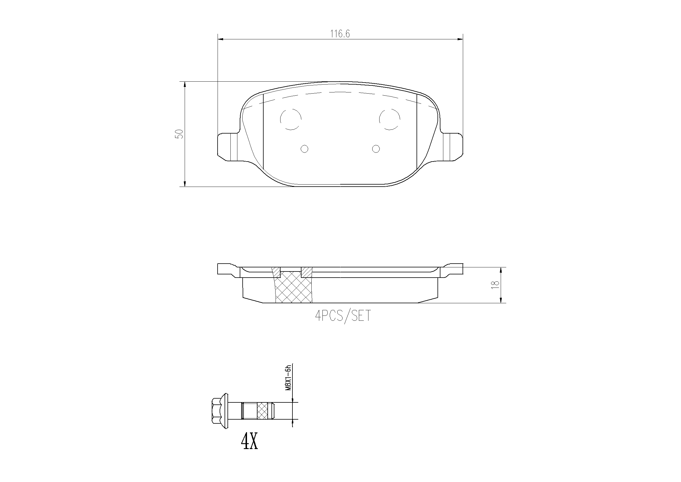 Brake Pad Set, disc brake (P23199N)