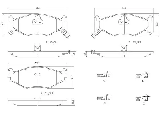 Brake Pad Set, disc brake (P11007N)